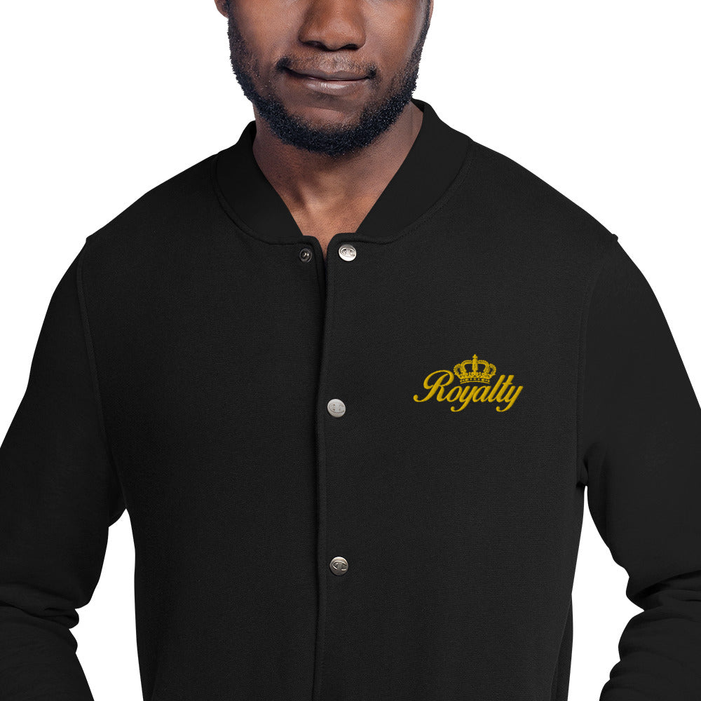 Royalty Gold Embroidered Champion Bomber Jacket